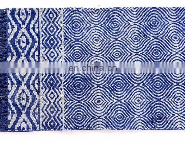 Ethnic Rugs Indian Hand Blocked Print Area Rug 4X6 Hand Woven Dhurrie Runner Rug photo-3