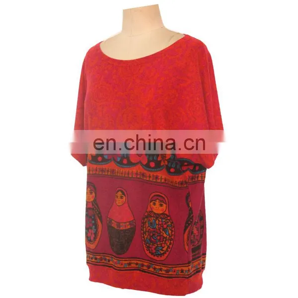 2017 Middle Aged Plus Size Women Tshirt Russian Doll photo-3