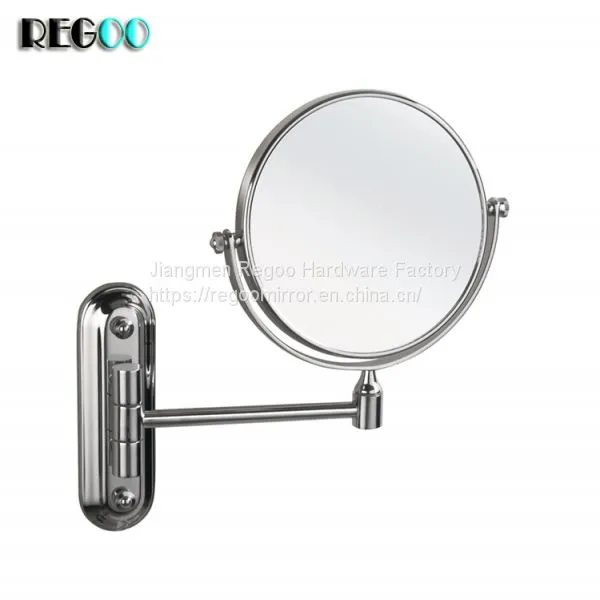 Makeup mirror round 3X magnifying folding magic wall mounted antique brass cosmetic mirror