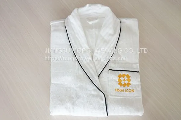 Professional High Quality White Waffle Bathrobe for Hotel photo-3