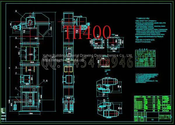 Чертежи ленточно-ковшового элеватора TH160 Полные Чертежи механической обработки photo-4