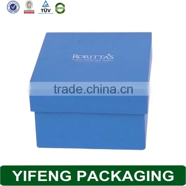 Logo Silver Foil Wholesale Blue Handmade Paper Watch Box photo-3