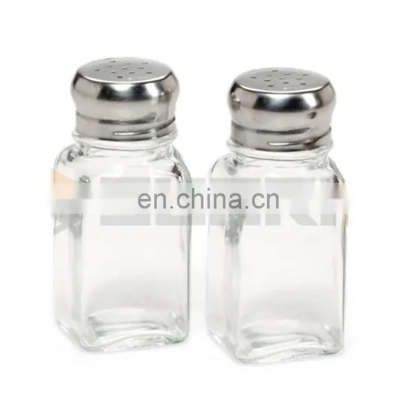 85ml Square Glass Bottle Salt Pepper Shaker With Metal Lid photo-4