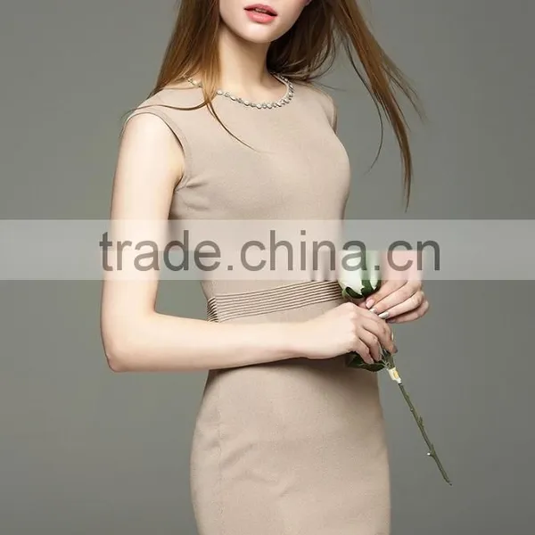 2016 New Arrival Knit Beaded Dress Slim Hip Hop Sleeveless Dress With Modern Beading Design photo-6