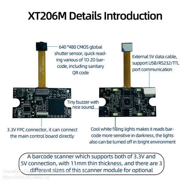 XT206M Biometric Payment System TTL Barcod Scanner QR Code Scanner Kiosk Mini Engine photo-4