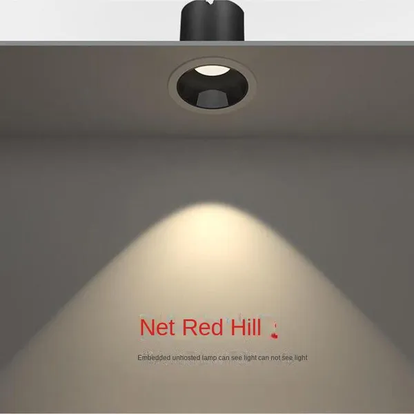 Встроенные светильники-споты с LED подсветкой для потолка, Red Hills, невидимые, но заметные источники света, отверстие диаметром 75 мм, без регулируемого основного света