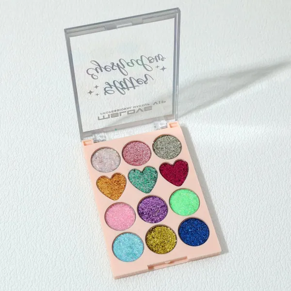 Hot Sale 12 Color Glitter Eyeshadow Custom High Pigmented Chunky Glitter Eyeshadow La Sombra De Ojos photo-3