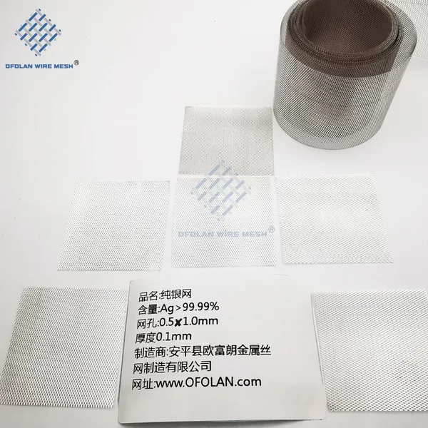 Silver Plate Mesh Silver Foil Mesh Battery Silver Mesh Electrode Silver Skeleton Mesh Silver Plate Stretching photo-5