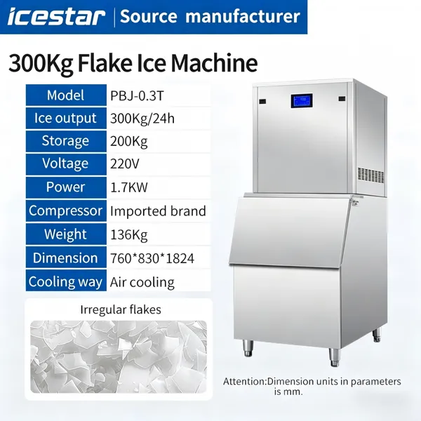300kg Flake Ice Machine With Housing for Seafood, Meat, Catering & Retail photo-2