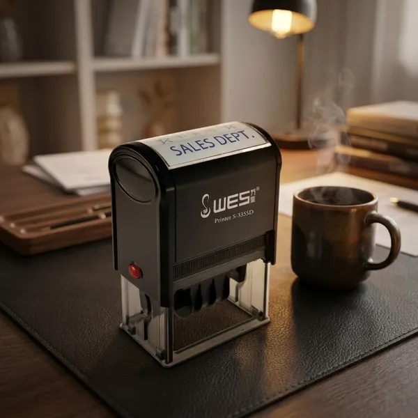 Custom Logo Auto Date Stamp 33x55mm Self-Inking Adjustable Calendar Business Correspondence Contract Management Made Plastic photo-1