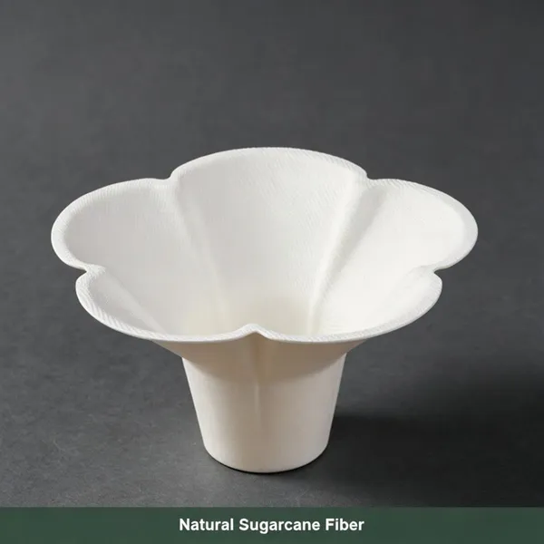8 oz Compostable Molded Pulp Ice Cream Cup Plastic-free Leak Proof Stackable for Bulk