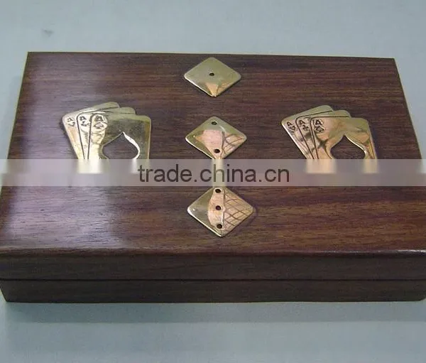Wooden Game Box With Playing Card