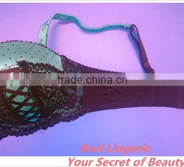 Plus Size Satin Bra W/Lace Up, High Quality Bra photo-4