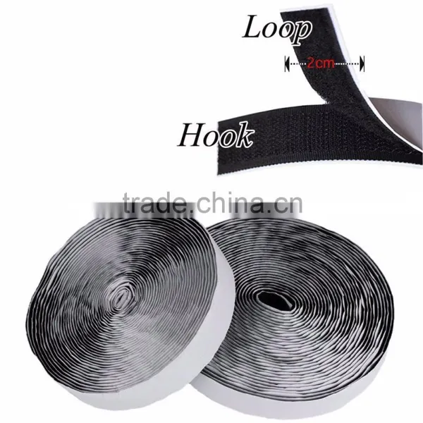 Black Dusable Self Adhesive Strong Sticky Hook and Loop Fastener