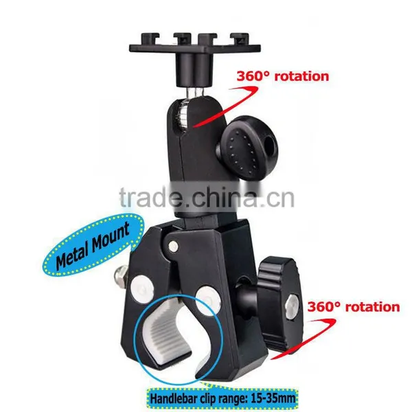 Never Fall Down Metal Universal Smart Phone Golf Cart Stroller Scooter Bike Mount for 3.5-5.5" Phone Bicycle Holder With Strip photo-2