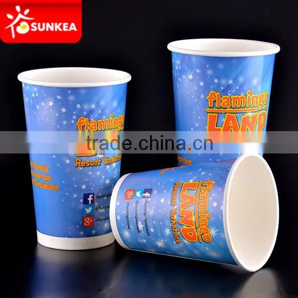 Custom Logo Printed Disposable Double PE Paper Cold Soft Drink Cups photo-4