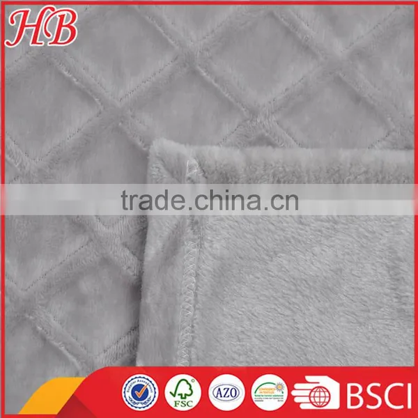 300gsm,gray Diamond Pattern Super Comfortable Flannel Fleece Blanket photo-3