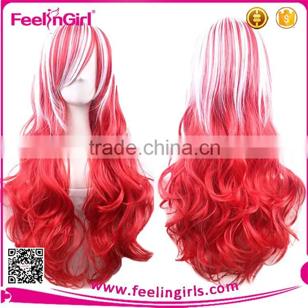 Fashion Cosplay Red Hand Made Lace Wig Synthetic photo-5