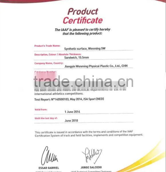 IAAF Certificated Sandwich System Polyurethane Athletic Running Track photo-4
