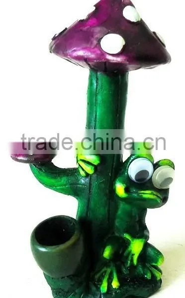 Figurine Shaped Hand Crafted Smoking Pipes - Frog W/. Tall Mush photo-4