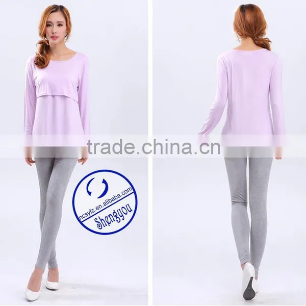 Custom Wholesale Ladies 95% Cotton 5% Spandex Maternity Wear Maternity Clothes photo-4
