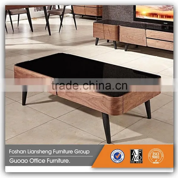 Cheap Living Room Furniture Nice Design Tea Table With Glass Top GACT016 photo-3