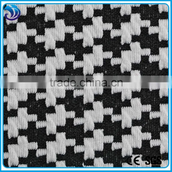 Polyester/spandex Houndstooth Design Knitting Fabric for Garment photo-2