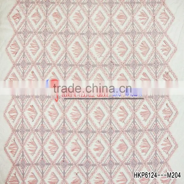 New Products Innovative Product Ideas Come From Geometric Element Pink Fabric Textile With Elelash Fringe photo-2