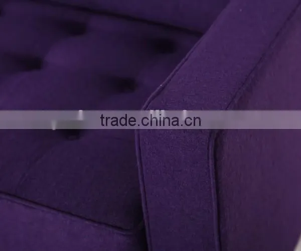 Two Seat Color Wool Fabric Living Room Furniture Deep Purple Sofa Sale photo-6