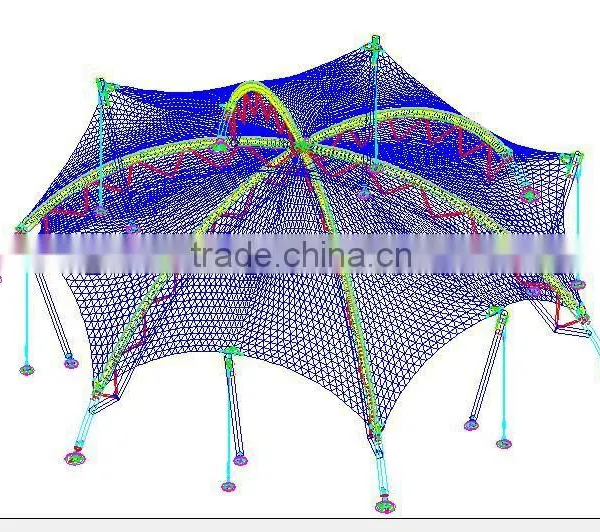 T-UV Zero and Suitable Typhoon District Flexible With Hight Strength Fabric Architecture Roof System