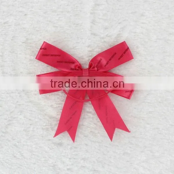 Gold Pre-tied Satin Ribbon Bow With Elastic Loop Gift Packaging/magnificent Satin Ribbon Bow/pre Made Mini Satin Ribbon Bow photo-2
