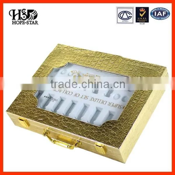 Customized Paper Luxury Pure Golden Cosmetic Box photo-2