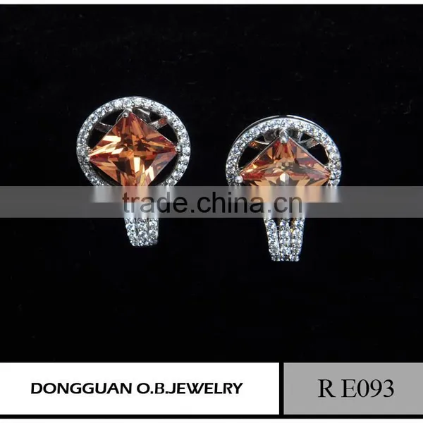 925 Silver Rhodium Plated Blue Zirconia Stud Earrings for Woman photo-5