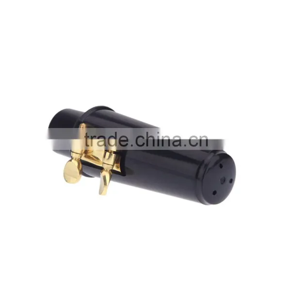 Sax Saxophone Mouthpiece Plastic With Cap Metal Buckle Black photo-5