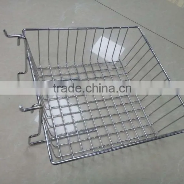 Iron Material Slatwall Gridwall Wire Display Basket photo-2