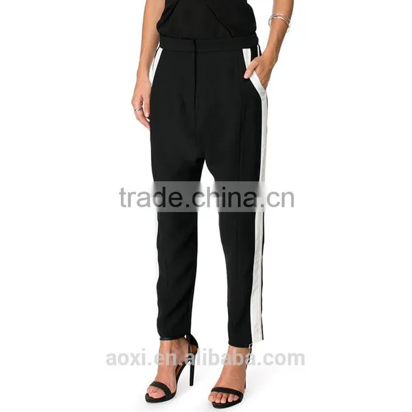 Hot Sale New Products New Design Contrast Side Stripes Fashion Tapered Lady Work Pants photo-4