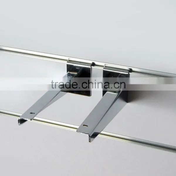 Fix on Slatwall Board Metal Chrome Metal Wall Shelf Bracket photo-3