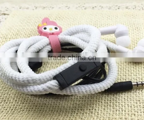 Shoelace Earphones 3.5mm In-Ear Earbuds Stereo Super Bass Metal Headset Handfree With Mic Headset photo-6