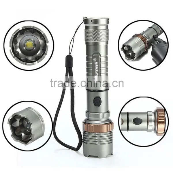 Cheap 2000lm 3 Mode Waterproof Lotus Head LED Flashlight Suit Gray photo-3