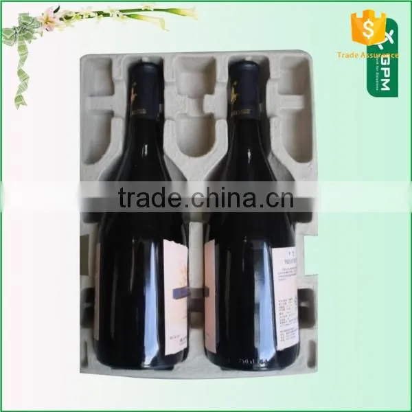 Hot Sale Mouled Pulp Eco-Friendly Paper Pulp Wine Tray , Beer Red Wine Tray Package photo-5