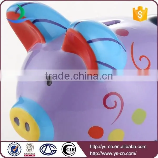 YScb0001-10 New Birthday Gift Pretty Hand Painted Ceramic Piggy Bank photo-2