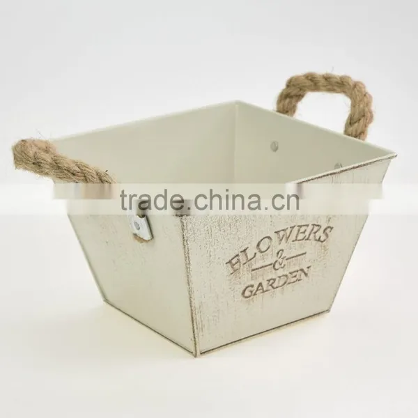 Wholesale Antique Home Decoration Beer Square Galvanized Metal Bucket photo-2