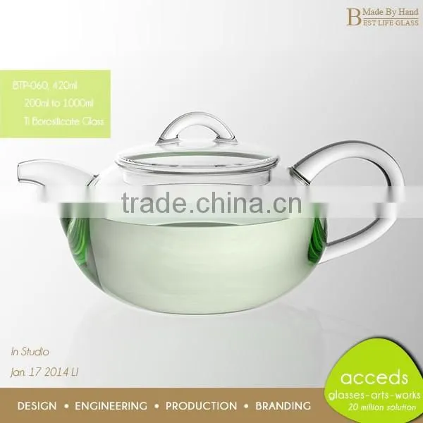Low MOQ! Newest Design Pyrex Glass Foodgrade Modern Teapot Set photo-2