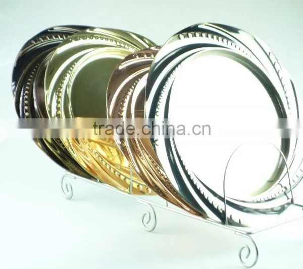 Royal Round Stainless Steel Wedding Plates With Multi Size and Clourful photo-2