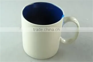 Cheap Stock 400ml Ceramic Stoneware Two-tone Square Colorful Coffee Cup Mug Wholesale photo-5
