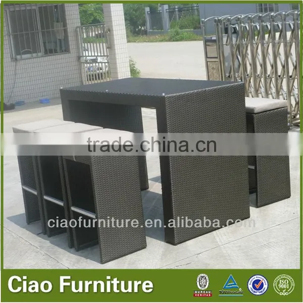 6 Seaters Modern Outdoor Rattan Wicker Bar Furniture photo-5