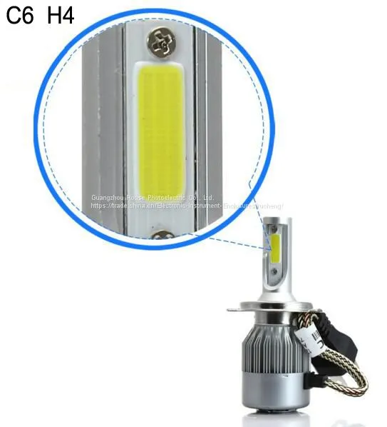 Led Headlight C6 h4 Cob 30W/Bulb 60W/Set 6400lm/set LED Headlight Bulbs Hi/Lo Led Car Headlight Headlamp photo-2