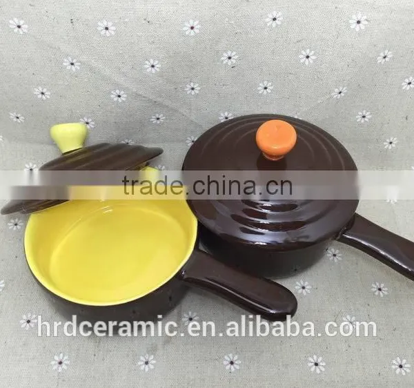 Wholesale Stocked Ceramic Soup Bowl With Silicone Lid and Handle photo-4