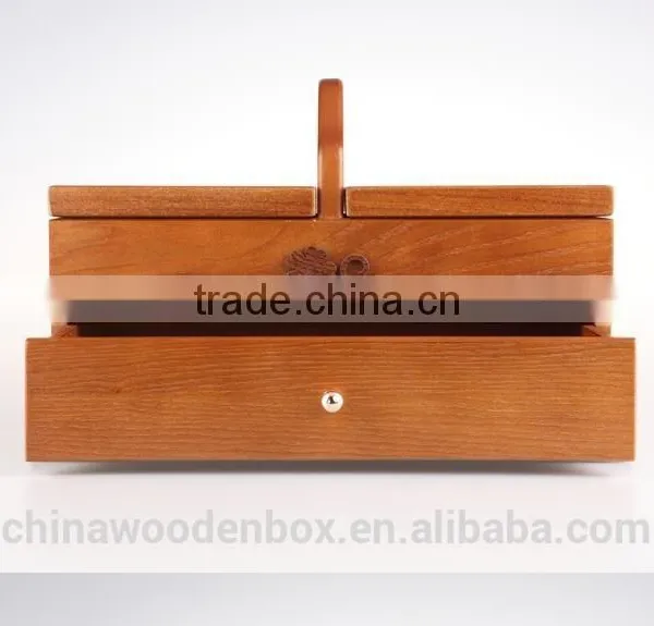 Refined Wooden Sewing Box With Lid photo-3