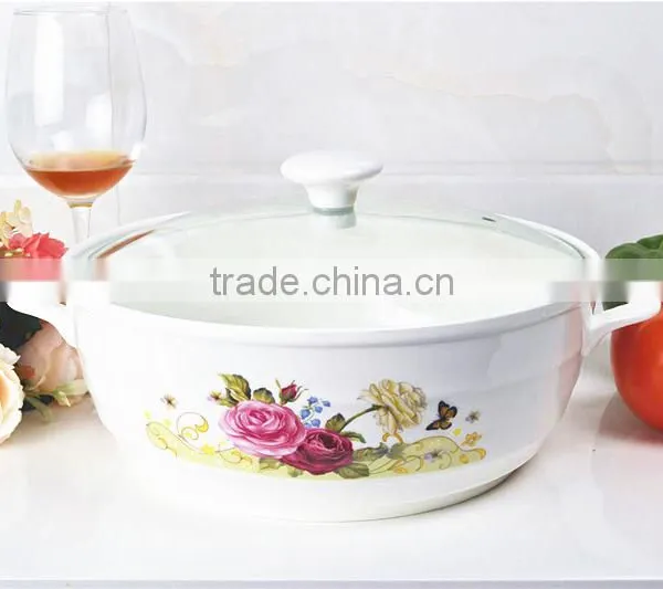 Ceramic Microwave Pot With Glass Lid photo-5